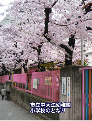 市立中大江幼稚園　小学校のとなり