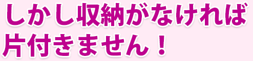 しかし収納がなければ片付きません！