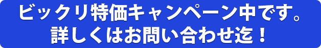 ビックリ特価キャンペーン中です。詳しくはお問い合わせ迄！